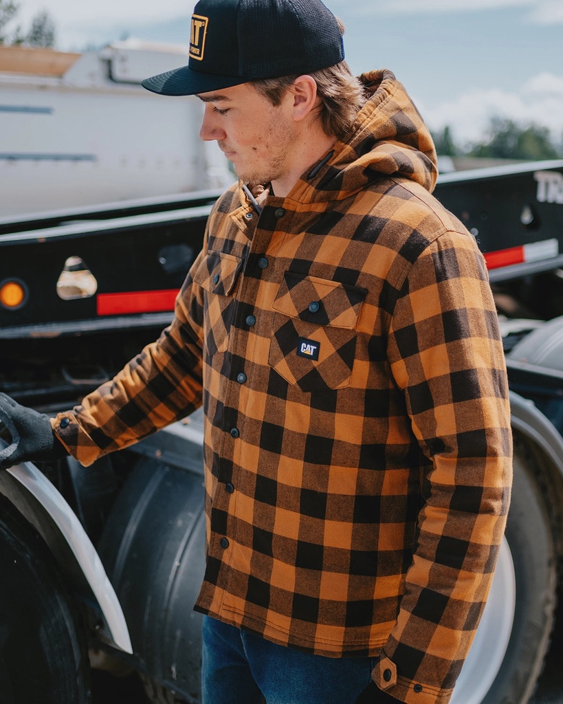 CAT Men's Hooded Flannel Shirt Jac 2
