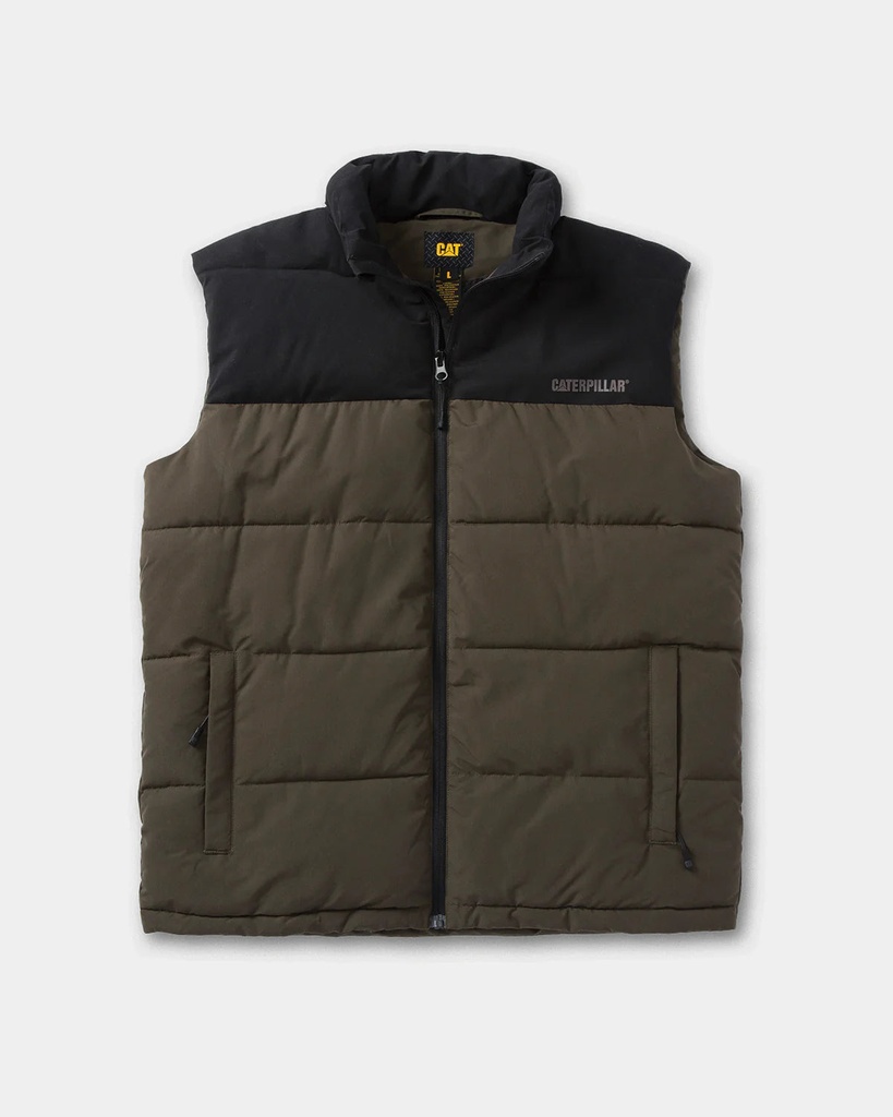 [CAT-3288603807-ARMYMOSSBLAC-S] CAT Men's Arctic Zone Insulated Vest (Army Moss Black, S)