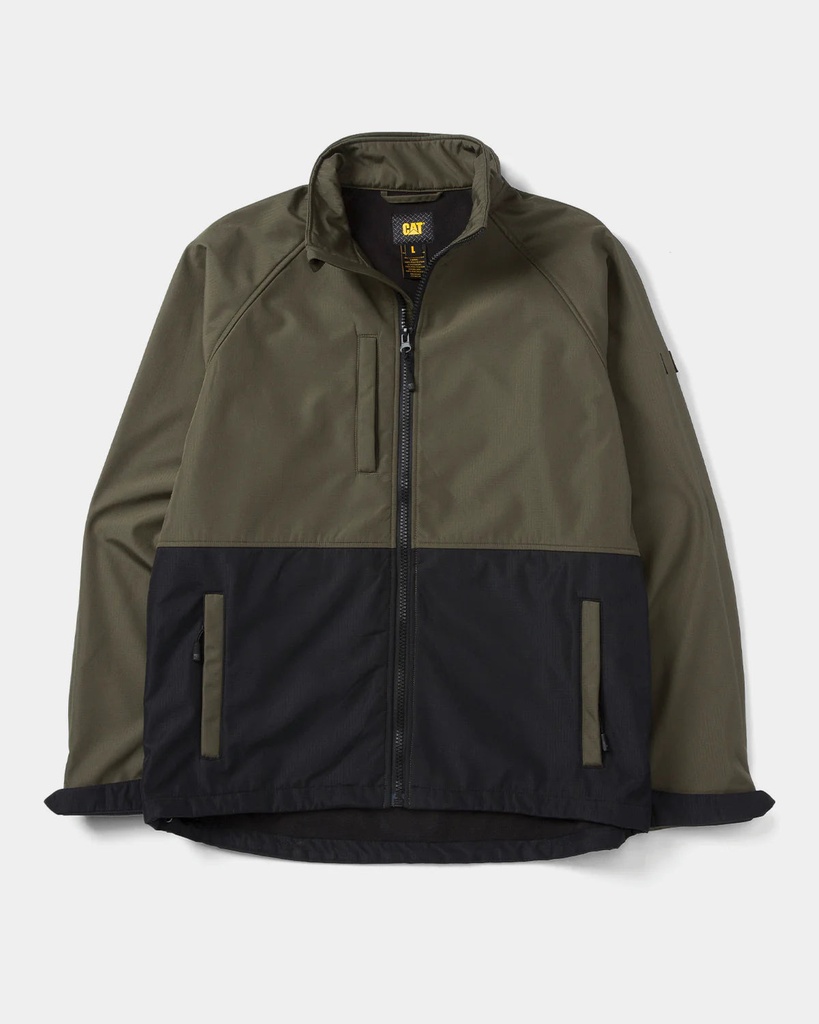 [CAT-3285556383-ARMYMOSSBLAC-M] CAT Men's Ripstop Softshell Jacket (Army Moss Black, M)