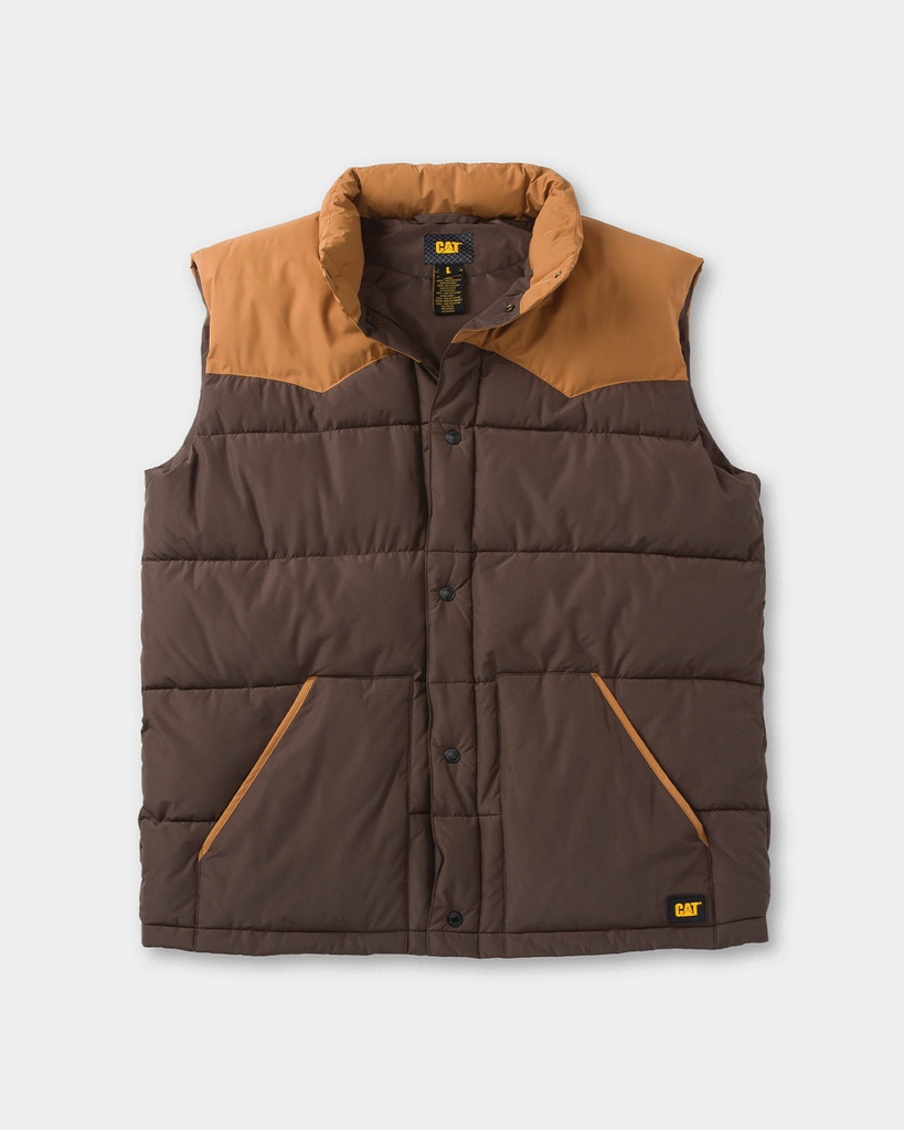 [CAT-0428150943-COFFEEBEANBR-M] CAT Men's Big Sky Puffer Vest (Coffee Bean Bronze, M)