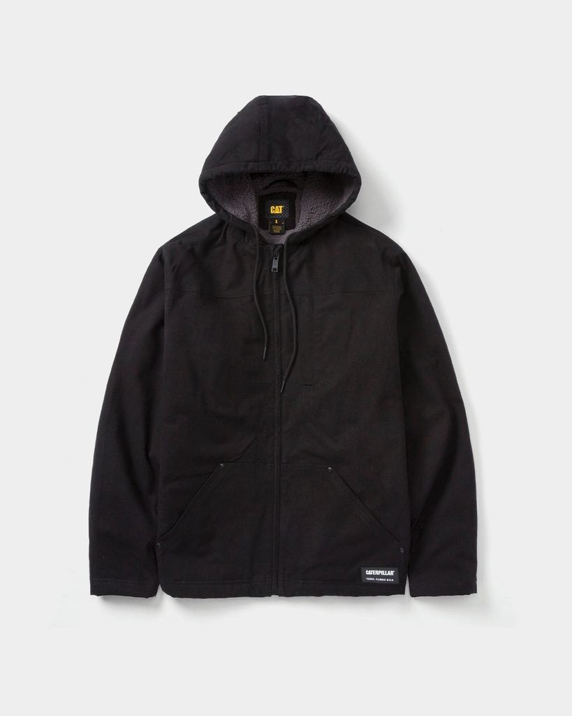 [CAT-9371874463-BLACK-S] CAT Men's Hooded Sherpa Lined Jacket (Black, S)