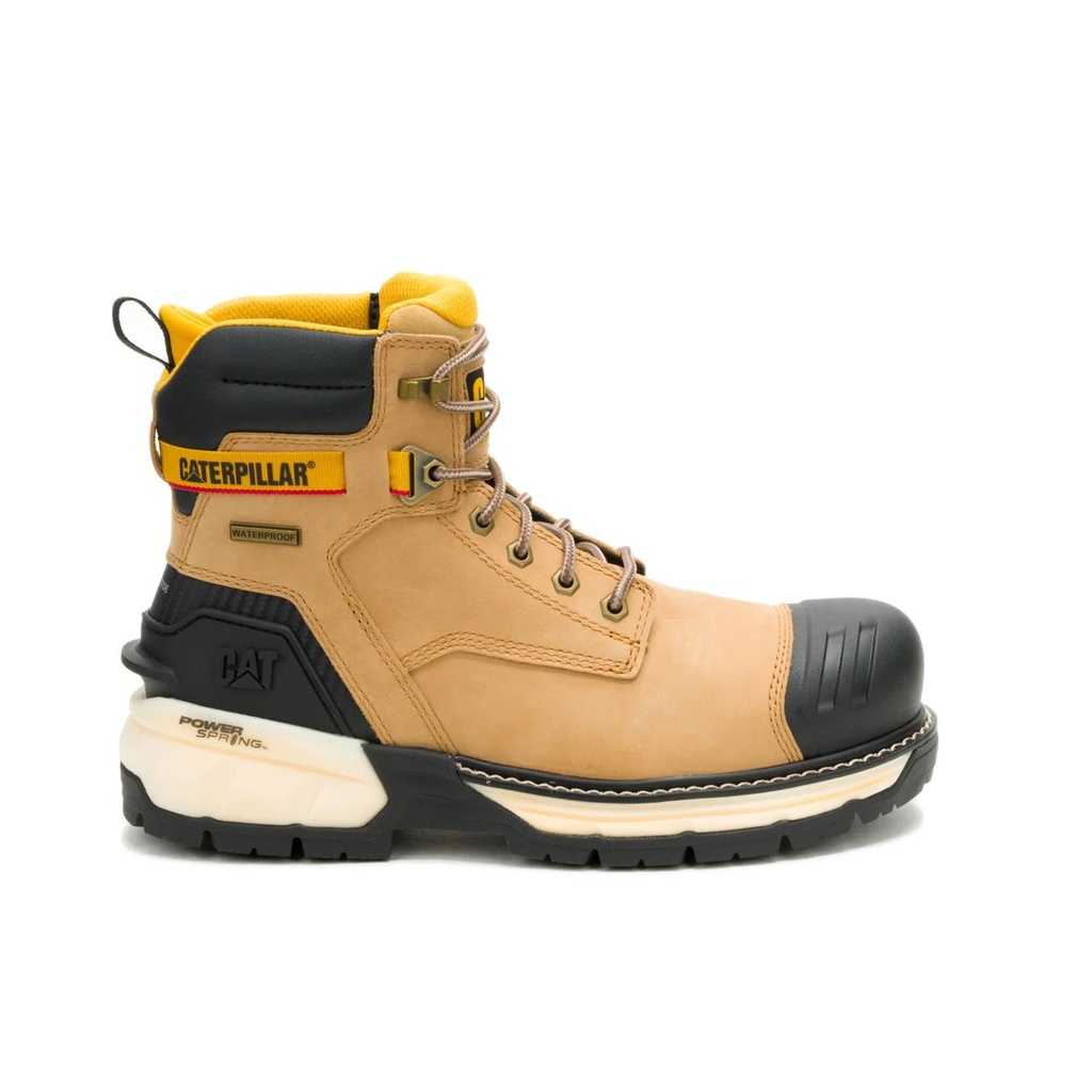 [CAT-61144M-P91825-UK5] CAT Excavator ft Power Spring Technology 6" Waterproof Composite Toe Work Boot (Honey, UK 5)