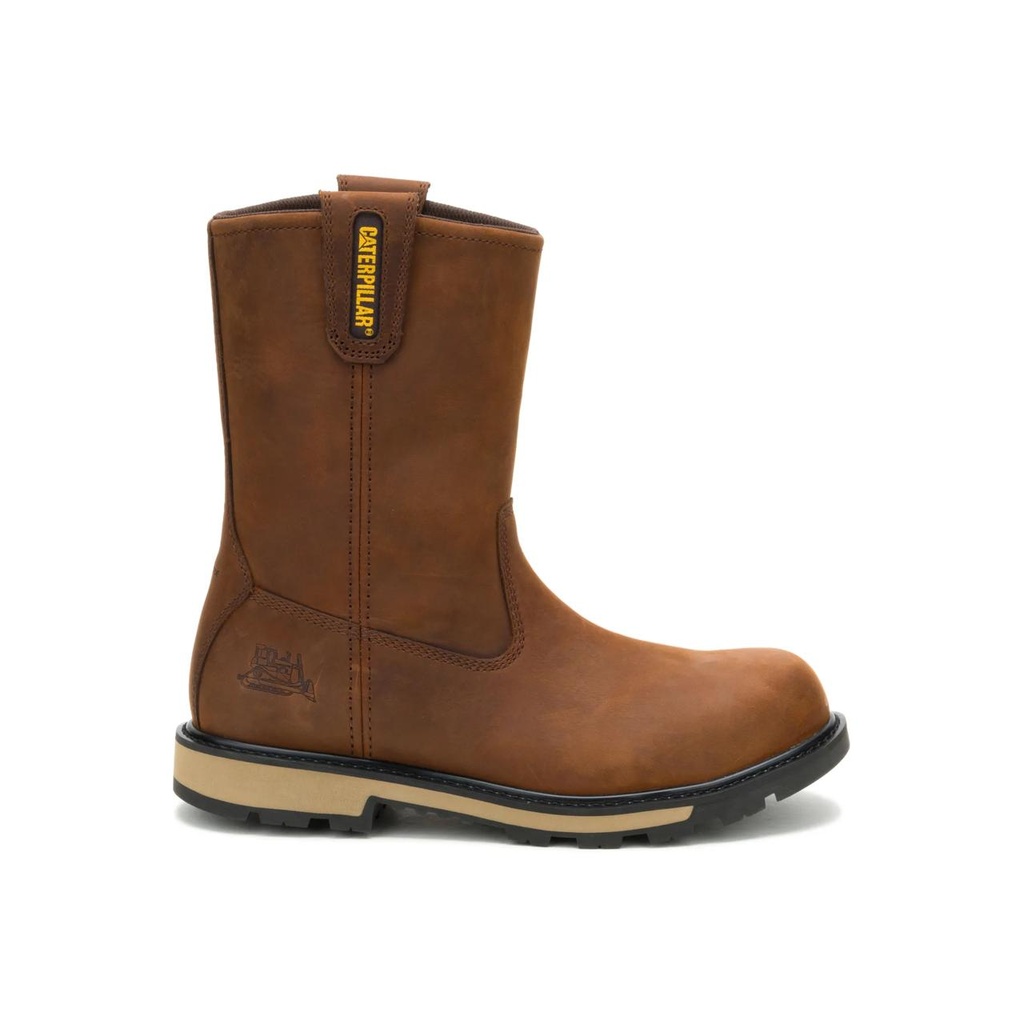 [CAT-61157M-P91887-UK5] CAT 247 10" Welly Steel Toe Work Boot (Dark Brown, UK 5)